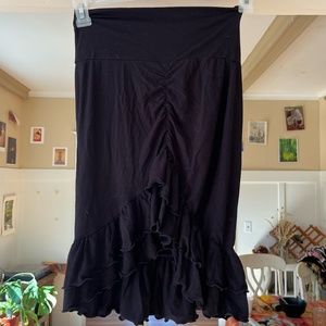 Tight black midi skirt